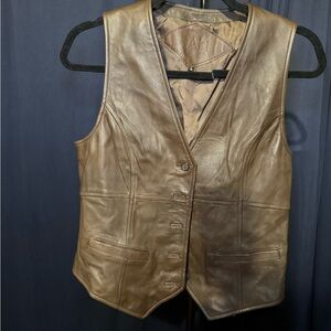 Vintage brown leather vest